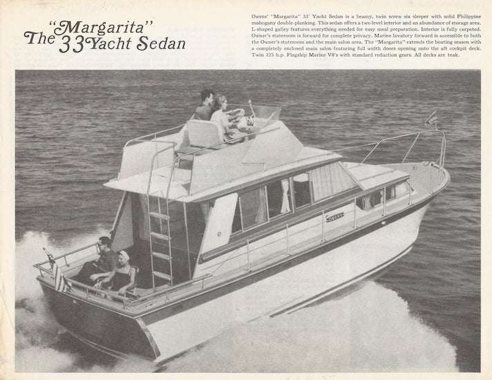 Owens Margarita 33 Yacht Sedan Specification Brochure