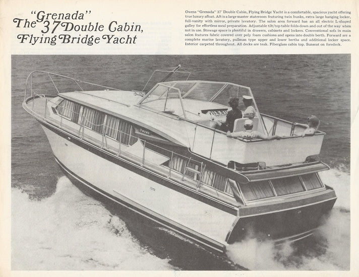 Owens Grenada 37 Double Cabin Flying Bridge Specification Brochure