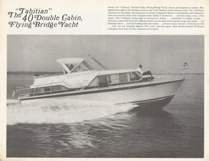 Owens Tahitian 40 Double Cabin Flying Bridge Specification Brochure