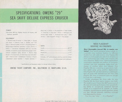 Owens 29 Sea Skiff Series Brochure