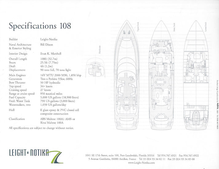 Leight Notika 108 Motoryacht Brochure