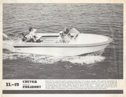 Owens XL-19 Custom Inboard Runabout Specification Brochure