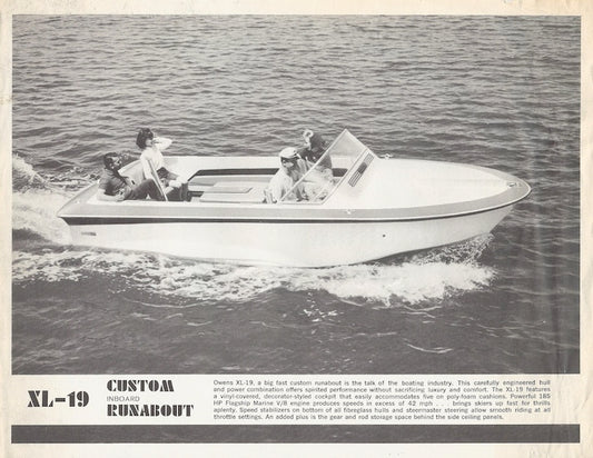 Owens XL-19 Custom Inboard Runabout Specification Brochure