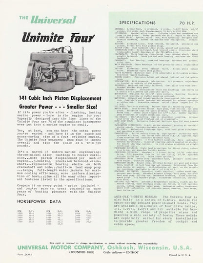 Universal Powernaut Unimite Four Brochure