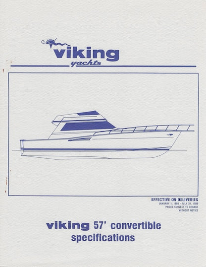 Viking 57 Convertible Specification Brochure