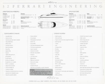 Riva Ferrari 32 Special Edition Brochure