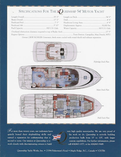 Queenship 54 Motor Yacht Brochure