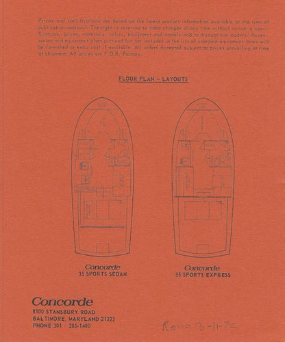 Concorde 35 Series Specification Brochure