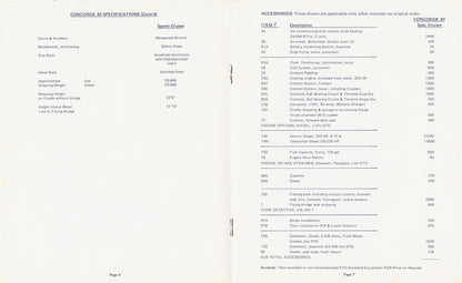 Concorde 40 Sports Cruiser Specification Brochure