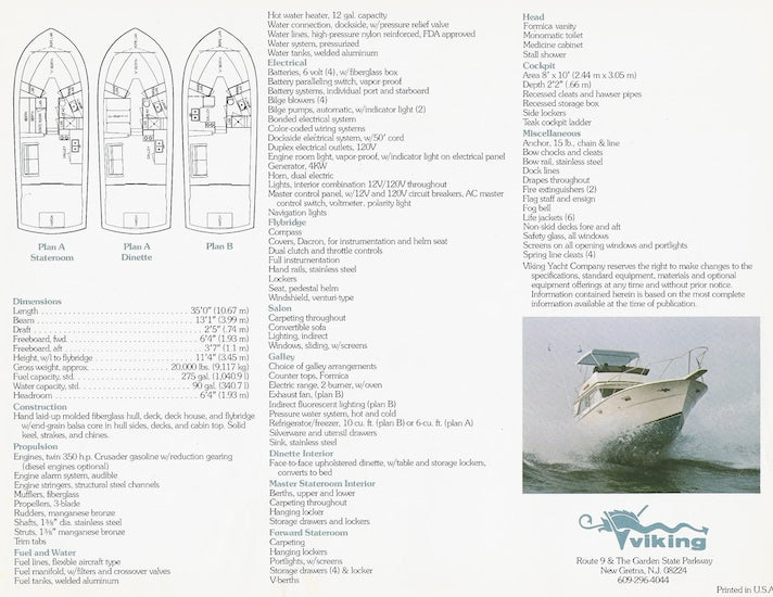 Viking 35 Sedan Fisherman Brochure