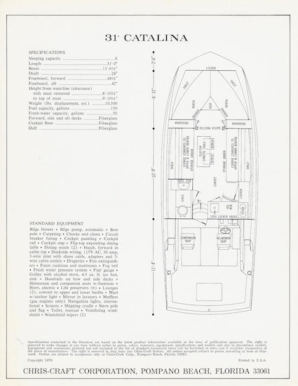 Chris Craft Catalina 31 Launch Brochure