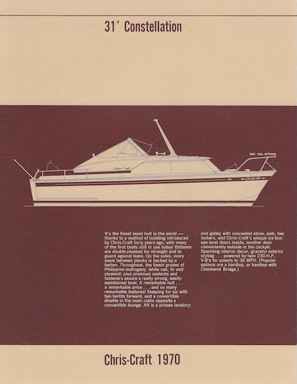 Chris Craft Constellation 31 Specification Brochure