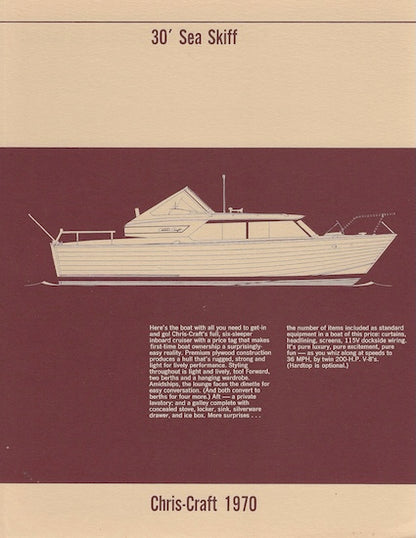 Chris Craft Sea Skiff 30 Specification Brochure