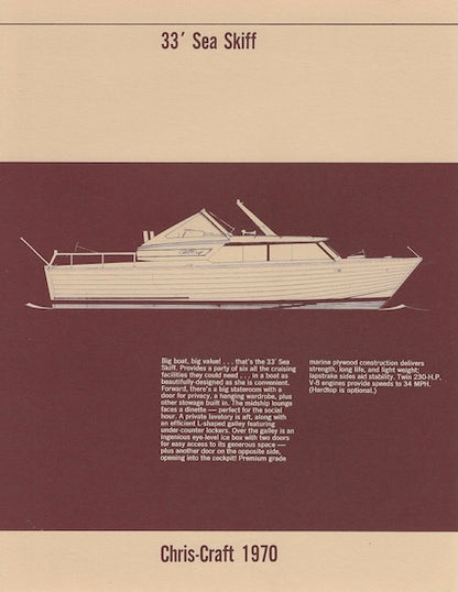 Chris Craft Sea Skiff 33 Specification Brochure