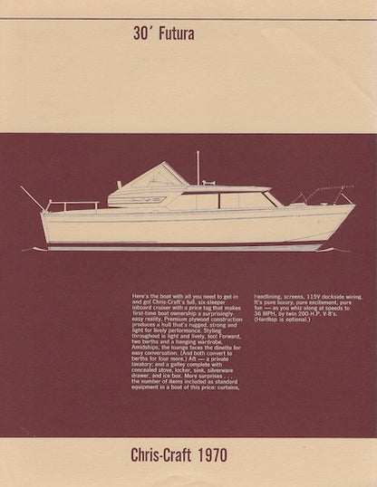 Chris Craft Futura 30 Specification Brochure