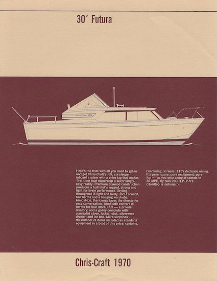 Chris Craft Futura 30 Specification Brochure
