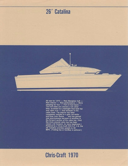 Chris Craft Catalina 26 Specification Brochure