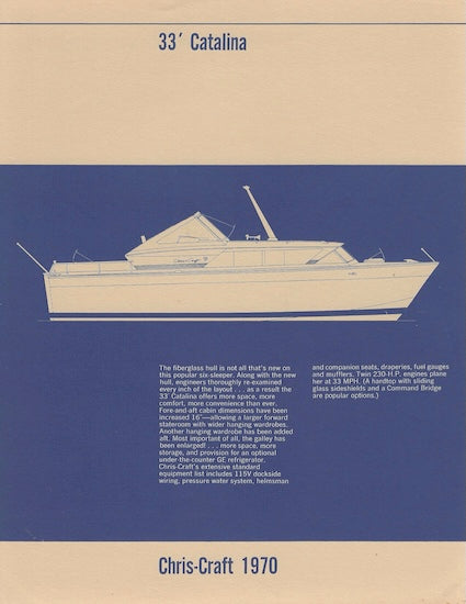 Chris Craft Catalina 33 Specification Brochure