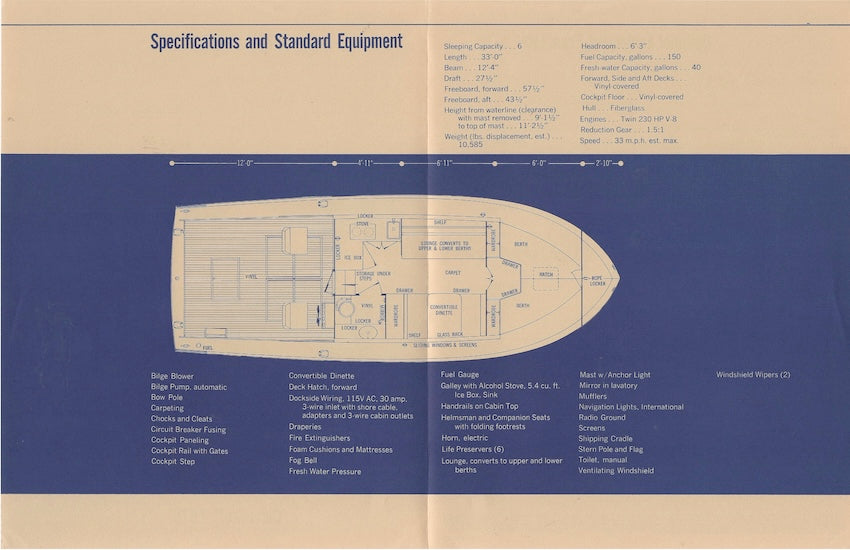 Chris Craft Catalina 33 Specification Brochure