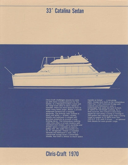 Chris Craft Catalina 33 Sedan Specification Brochure
