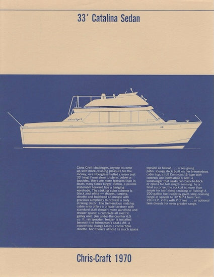 Chris Craft Catalina 33 Sedan Specification Brochure