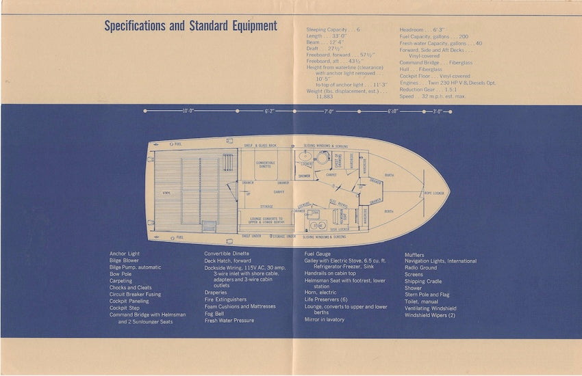 Chris Craft Catalina 33 Sedan Specification Brochure