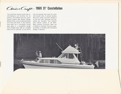 Chris Craft 1969 Constellation Folder Brochure