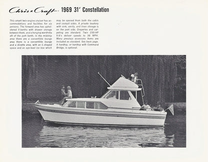Chris Craft 1969 Constellation Folder Brochure