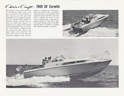 Chris Craft 1969 Constellation Folder Brochure