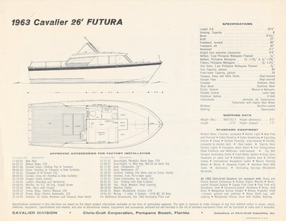 Chris Craft Cavalier Futura 26 Specification Brochure
