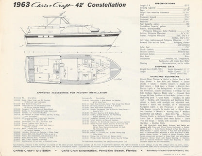 Chris Craft Constellation 42 Specification Brochure