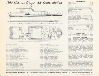 Chris Craft Constellation 52 Specification Brochure