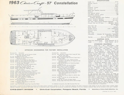 Chris Craft Constellation 57 Specification Brochure