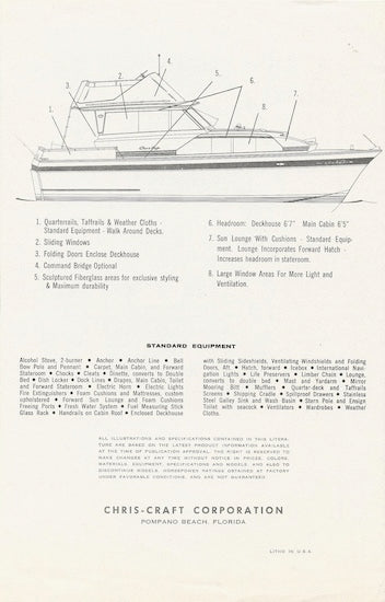Chris Craft Constellation 34 Specification Brochure