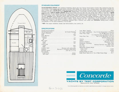 Concorde 27 Sport Fisherman Specification Brochure