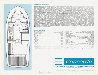 Concorde 35 Sports Sedan Specification Brochure