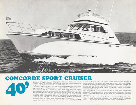 Concorde 40 Sport Cruiser Specification Brochure