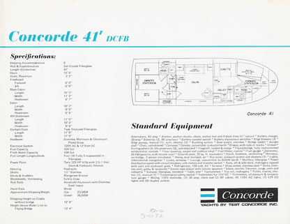 Concorde 41 DCFB Specification Brochure