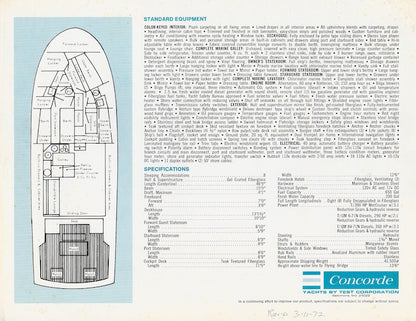 Concorde 47 Sport Fisherman Specification Brochure