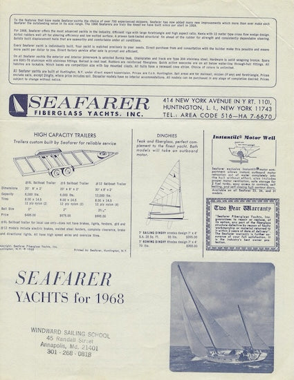 Seafarer 1968 Brochure
