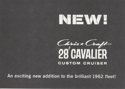 Chris Craft Cavalier 28 Custom Cruiser Launch Mini Brochure