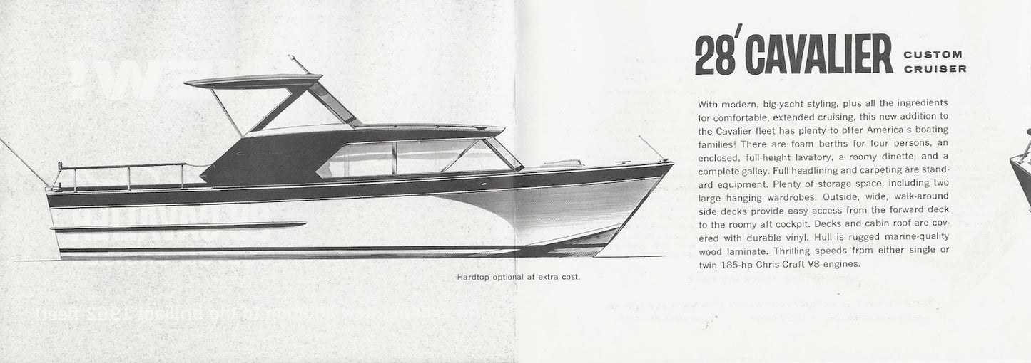 Chris Craft Cavalier 28 Custom Cruiser Launch Mini Brochure