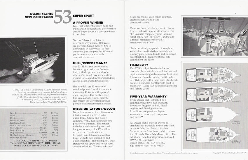 Ocean 53 Super Sport Brochure