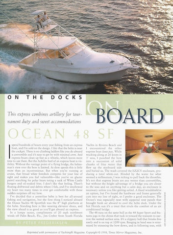 Ocean 48 Sport Fish Yachting Magazine Reprint Brochure
