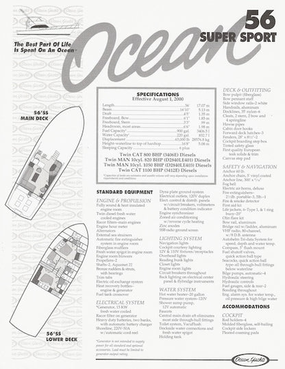 Ocean 56 Super Sport Specification Brochure