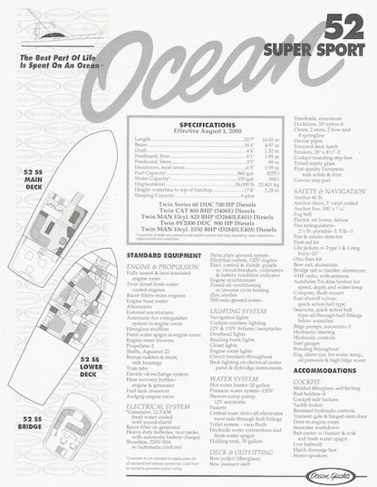 Ocean 52 Super Sport Specification Brochure