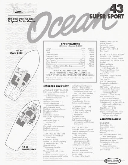 Ocean 43 Super Sport Brochure