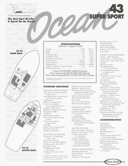Ocean 43 Super Sport Brochure