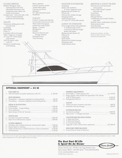 Ocean 43 Super Sport Brochure