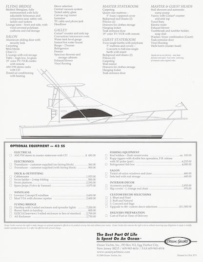 Ocean 43 Super Sport Brochure